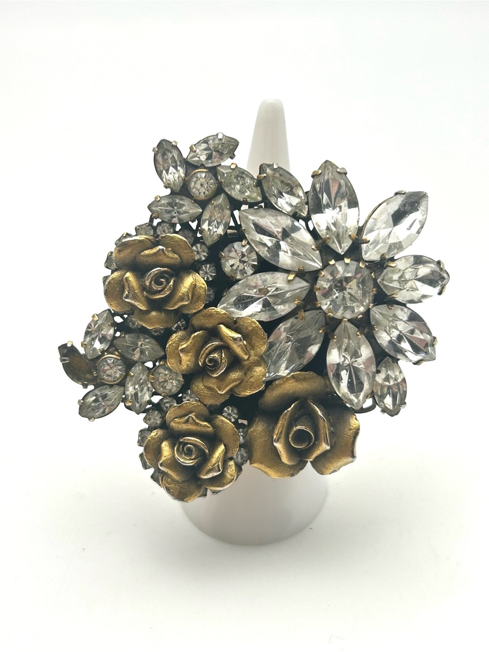 Elizabeth Cole Large Jeweled Floral Cocktail Ring